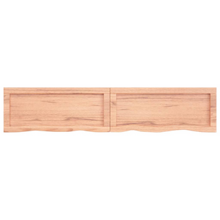 Bathroom Countertop Light Brown 140x30x(2-6)cm Treated Solid Wood - Giant Lobelia