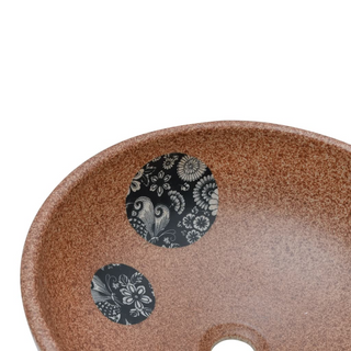 vidaXL Countertop Basin Brown and Blue Round Φ41x14 cm Ceramic - Giant Lobelia