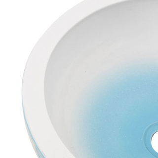 vidaXL Countertop Basin White and Blue Round Φ41x14 cm Ceramic - Giant Lobelia