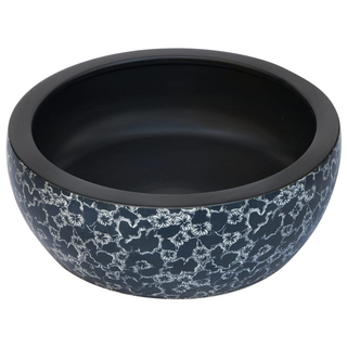 vidaXL Countertop Basin Black and Blue Round Φ41x14 cm Ceramic - Giant Lobelia