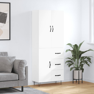 vidaXL Highboard White 69.5x34x180 cm Engineered Wood - Giant Lobelia