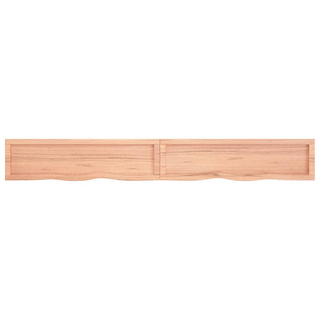 Bathroom Countertop Light Brown 220x30x(2-4)cm Treated Solid Wood - Giant Lobelia