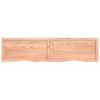 Bathroom Countertop Light Brown 160x40x(2-6)cm Treated Solid Wood - Giant Lobelia