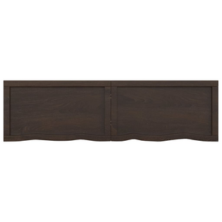 Bathroom Countertop Dark Brown 140x40x(2-6) cm Treated Solid Wood - Giant Lobelia