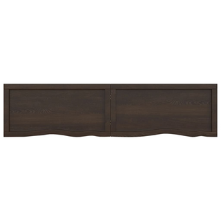 Bathroom Countertop Dark Brown 160x40x(2-6) cm Treated Solid Wood - Giant Lobelia