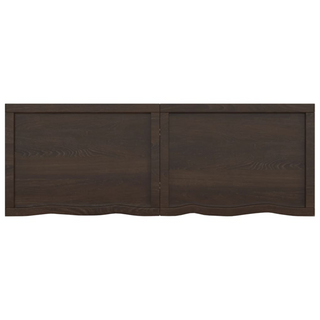 Bathroom Countertop Dark Brown 140x50x(2-6) cm Treated Solid Wood - Giant Lobelia