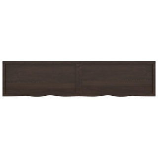 Bathroom Countertop Dark Brown 220x50x(2-4) cm Treated Solid Wood - Giant Lobelia