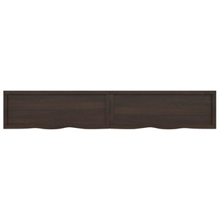 Bathroom Countertop Dark Brown 220x40x(2-4) cm Treated Solid Wood - Giant Lobelia