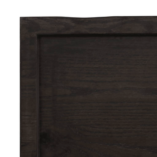 Bathroom Countertop Dark Brown 220x40x(2-4) cm Treated Solid Wood - Giant Lobelia