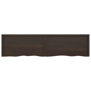 Bathroom Countertop Dark Brown 200x50x(2-6) cm Treated Solid Wood - Giant Lobelia