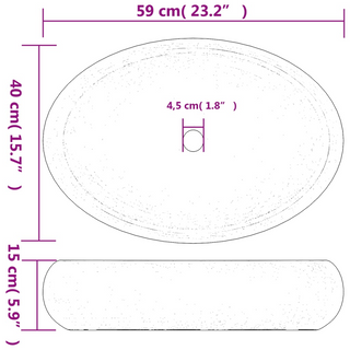 vidaXL Countertop Basin Multicolour Oval 59x40x15 cm Ceramic - Giant Lobelia