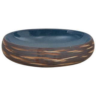 vidaXL Countertop Basin Brown and Blue Oval 59x40x15 cm Ceramic - Giant Lobelia