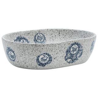 vidaXL Countertop Basin Grey and Blue Oval 47x33x13 cm Ceramic - Giant Lobelia