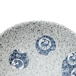 vidaXL Countertop Basin Grey and Blue Oval 47x33x13 cm Ceramic - Giant Lobelia