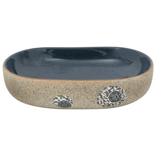 vidaXL Countertop Basin Sand and Blue Oval 59x40x14 cm Ceramic - Giant Lobelia