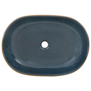 vidaXL Countertop Basin Sand and Blue Oval 59x40x14 cm Ceramic - Giant Lobelia