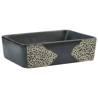 vidaXL Countertop Basin Black Rectangular 46x35.5x13 cm Ceramic - Giant Lobelia