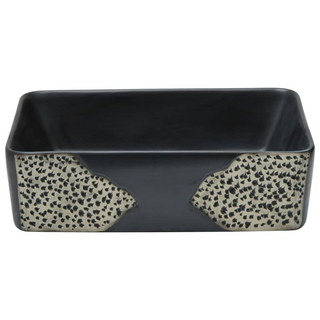 vidaXL Countertop Basin Black Rectangular 46x35.5x13 cm Ceramic - Giant Lobelia