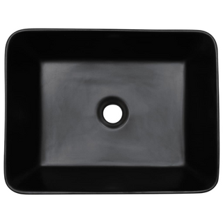 vidaXL Countertop Basin Black Rectangular 46x35.5x13 cm Ceramic - Giant Lobelia