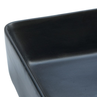 vidaXL Countertop Basin Black Rectangular 46x35.5x13 cm Ceramic - Giant Lobelia