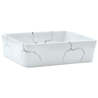 vidaXL Countertop Basin White Rectangular 46x35.5x13 cm Ceramic - Giant Lobelia