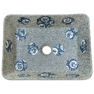 vidaXL Countertop Basin Multicolour Rectangular 46x35.5x13 cm Ceramic - Giant Lobelia