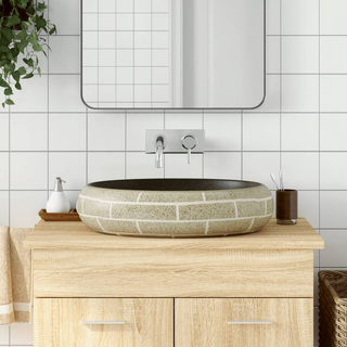 vidaXL Countertop Basin Multicolour Oval 59x40x15 cm Ceramic - Giant Lobelia