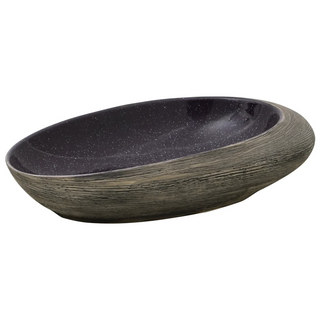 vidaXL Countertop Basin Purple and Grey Oval 59x40x14 cm Ceramic - Giant Lobelia