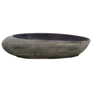 vidaXL Countertop Basin Purple and Grey Oval 59x40x14 cm Ceramic - Giant Lobelia