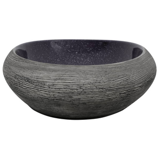 vidaXL Countertop Basin Purple and Grey Oval 59x40x14 cm Ceramic - Giant Lobelia