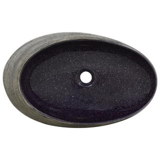 vidaXL Countertop Basin Purple and Grey Oval 59x40x14 cm Ceramic - Giant Lobelia