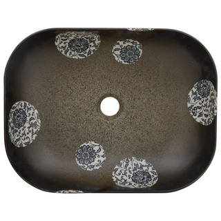 vidaXL Countertop Basin Multicolour Rectangular 48x37.5x13.5 cm Ceramic - Giant Lobelia