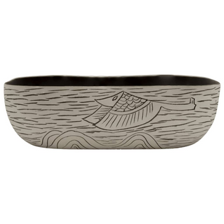 vidaXL Countertop Basin Grey and Black Rectangular 48x37.5x13.5 cm Ceramic - Giant Lobelia