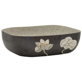 vidaXL Countertop Basin Grey and Black Rectangular 48x37.5x13.5 cm Ceramic - Giant Lobelia