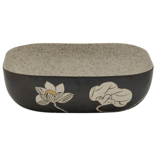 vidaXL Countertop Basin Grey and Black Rectangular 48x37.5x13.5 cm Ceramic - Giant Lobelia