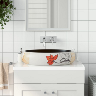 vidaXL Countertop Basin Multicolour Oval 59x40x15 cm Ceramic - Giant Lobelia