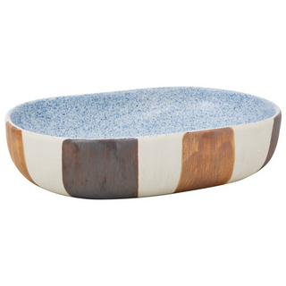 vidaXL Countertop Basin Multicolour Oval 59x40x14 cm Ceramic - Giant Lobelia