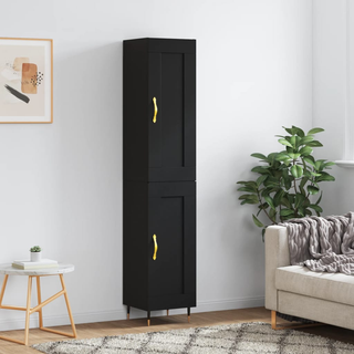 vidaXL Highboard Black 34.5x34x180 cm Engineered Wood - Giant Lobelia