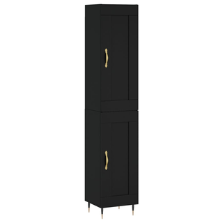 vidaXL Highboard Black 34.5x34x180 cm Engineered Wood - Giant Lobelia