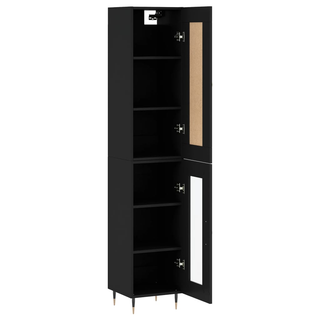 vidaXL Highboard Black 34.5x34x180 cm Engineered Wood - Giant Lobelia