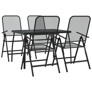 5 Piece Garden Dining Set Anthracite Metal Mesh - Giant Lobelia