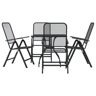 5 Piece Garden Dining Set Anthracite Metal Mesh - Giant Lobelia