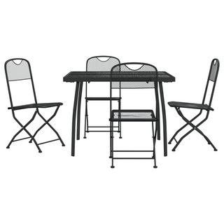 5 Piece Garden Dining Set Anthracite Metal Mesh - Giant Lobelia