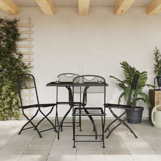 5 Piece Garden Dining Set Anthracite Metal Mesh - Giant Lobelia