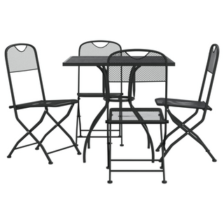 5 Piece Garden Dining Set Anthracite Metal Mesh - Giant Lobelia