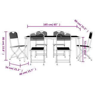 7 Piece Garden Dining Set Anthracite Metal Mesh - Giant Lobelia