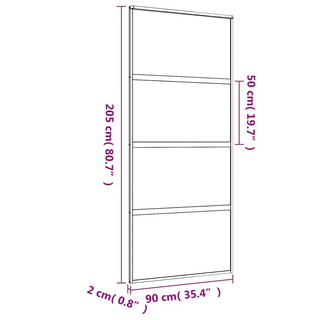 vidaXL Sliding Door Gold 90x205 cm Frosted ESG Glass and Aluminium - Giant Lobelia