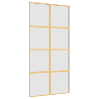 vidaXL Sliding Door Gold 102.5x205 cm Frosted ESG Glass and Aluminium - Giant Lobelia