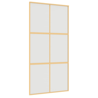 Sliding Door Gold 102.5x205 cm Frosted ESG Glass and Aluminium - Giant Lobelia