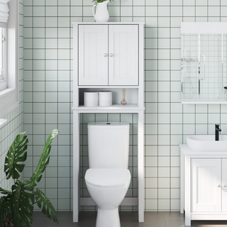 Over-the-Toilet Storage BERG White 60x27x164.5 cm Solid Wood - Giant Lobelia